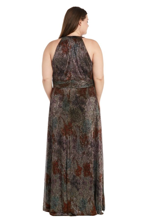 Womens Maxi Metallic Evening Dress