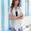 Womens Sheer Shrug Tie Front 3/4 Sleeve Cropped Bolero Cardigan