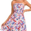 Summer Dresses for Women Beach Cover Ups 2025 Tube Strapless Floral Boho Print Sundress