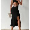 Women's Open Low Back Cut Out Maxi Dress Summer Graduation Backless Night Out Bodycon Tank Long Sundresses