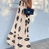 Women's 2025 Summer Maxi Dresses One Shoulder Printed Flowy Boho Beach Vacation Long Sundress