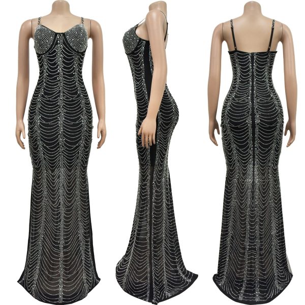 Women Rhinestone and Sequin Birthday Party Sexy Club Night Out Holiday New Years Formal Dress