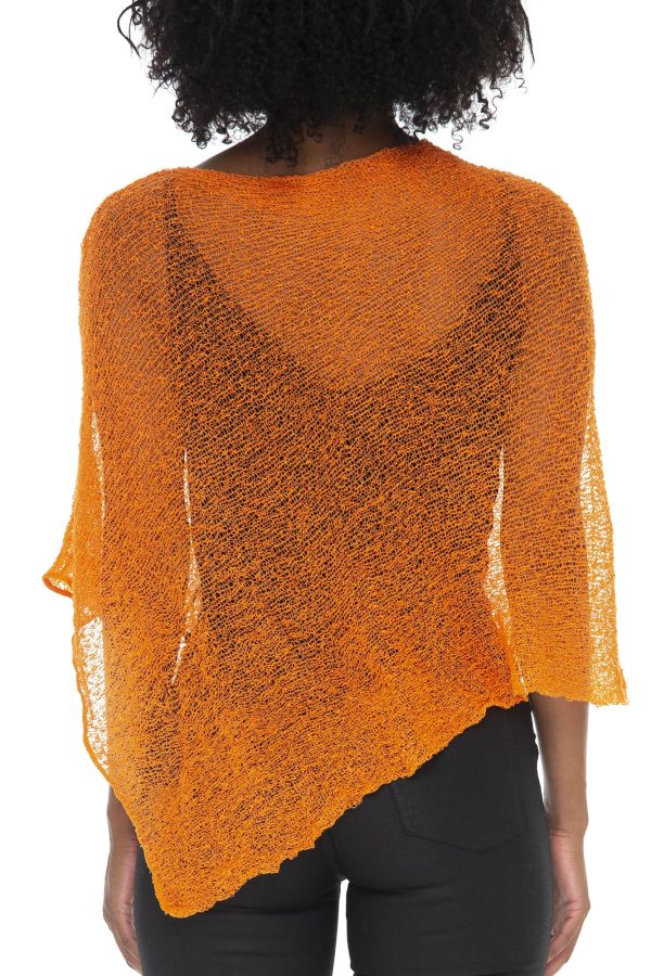 Womens Sheer Knit Poncho Shrug Lightweight Cover Up One Size Fits Most