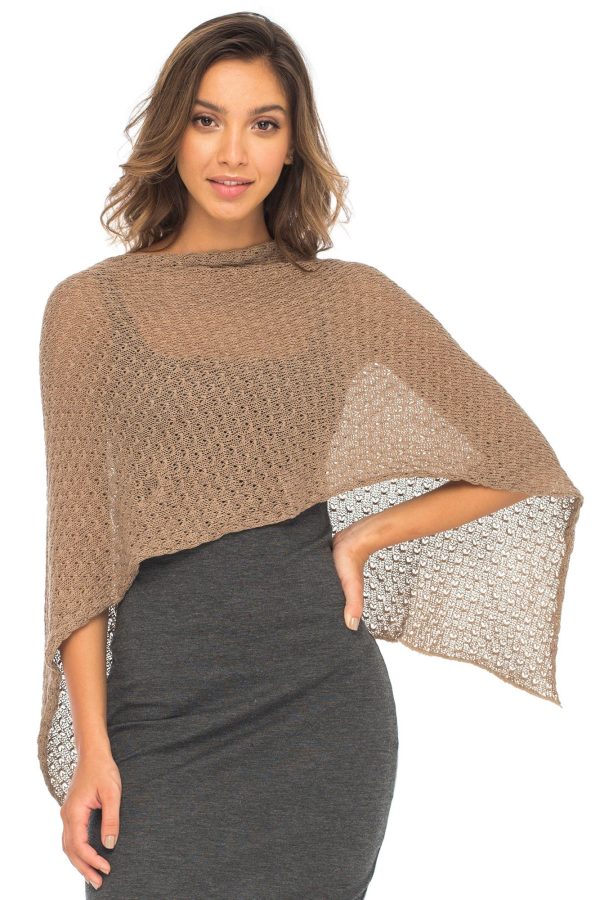 Womens Cotton Shrug Poncho, Lightweight Summer Shrug Pullover Sweater