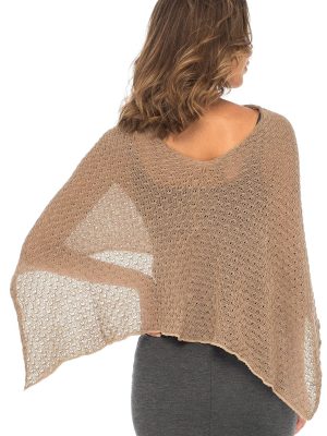 Womens Cotton Shrug Poncho, Lightweight Summer Shrug Pullover Sweater