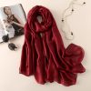 Women Solid Color Scarf, Long Lightweight Wraps Shawl Summer Sun-proof Beach Shawl Wrap Soft Fashion Scarf for Dresses