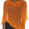 Womens Sheer Knit Poncho Shrug Lightweight Cover Up One Size Fits Most