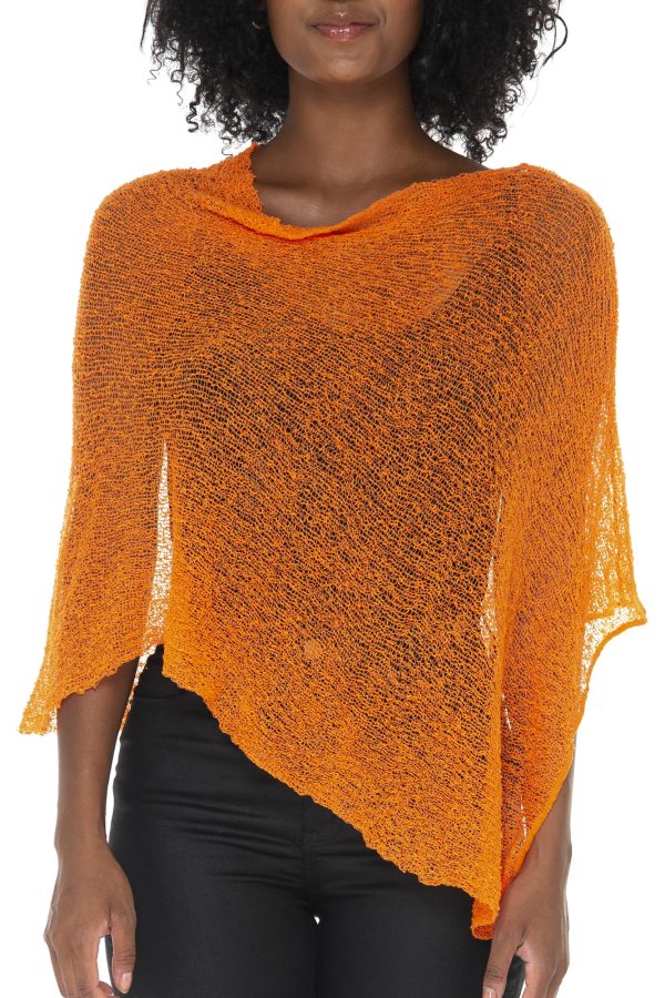 Womens Sheer Knit Poncho Shrug Lightweight Cover Up One Size Fits Most